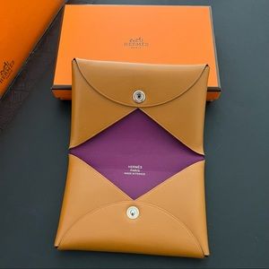 Hermes Calvi Card Holder Verso Barenia Anemone